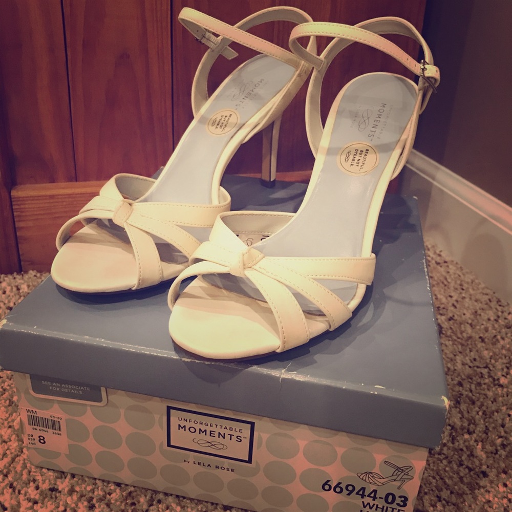 White sandal heals by Lela Rose